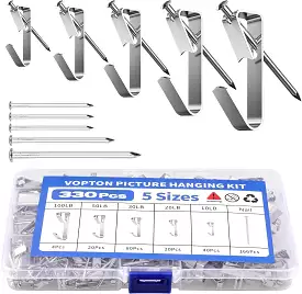 Spring 330Pcs Picture Hanging Kit, Heavy Duty Picture Hangers for Drywall, Picture Hanging Hooks