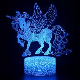 Spring Creative Gift Unicorn Series 3D Table Lamp