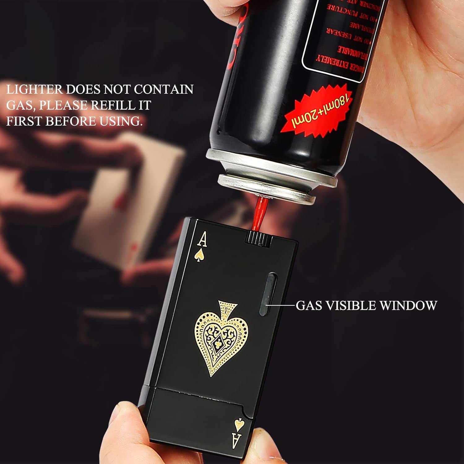 Spring Double Flame Torch Lighter Butane Refillable,Classic Pocket Ace Lighters 2 Pack