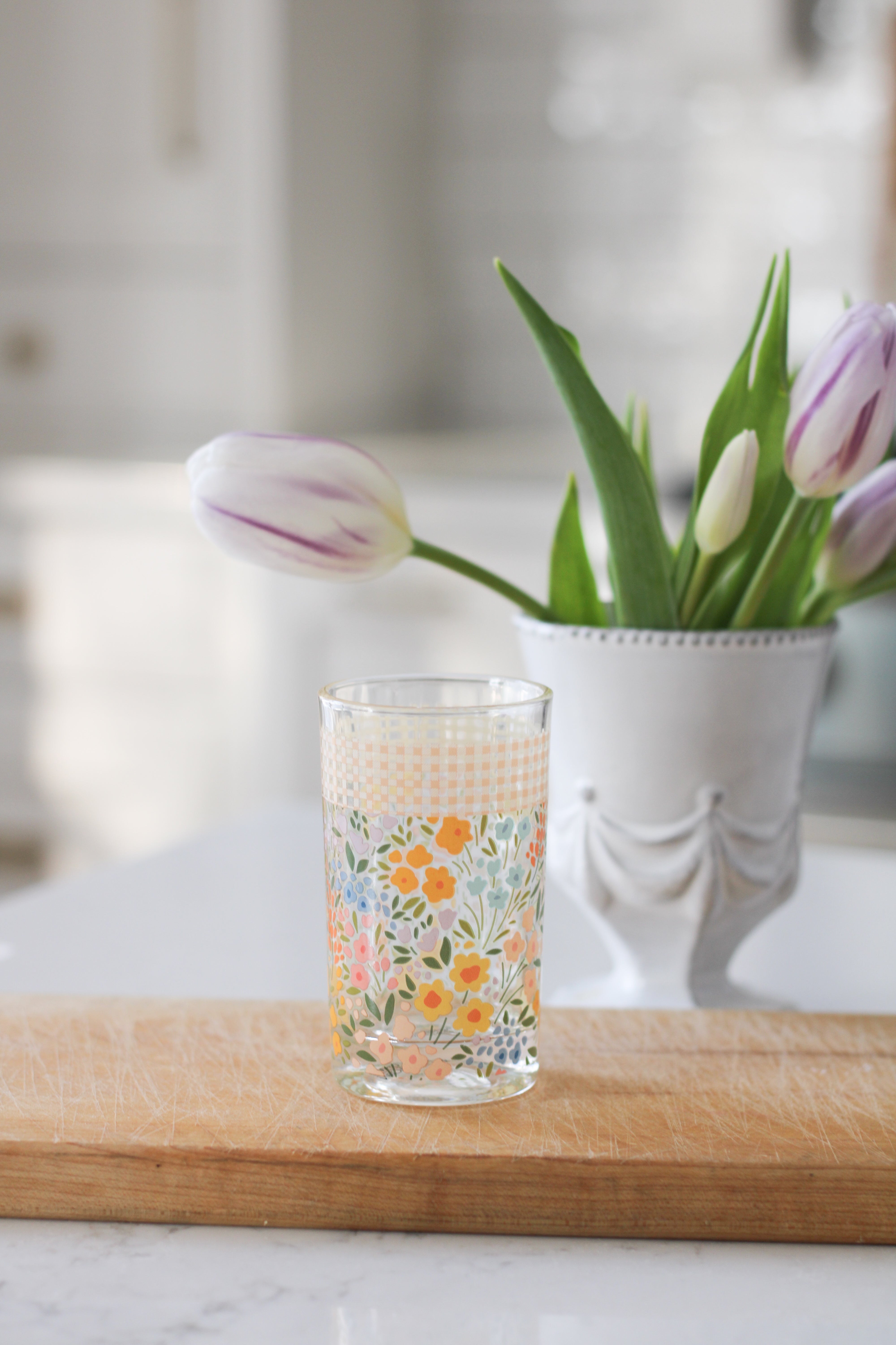 Spring Floral Glass