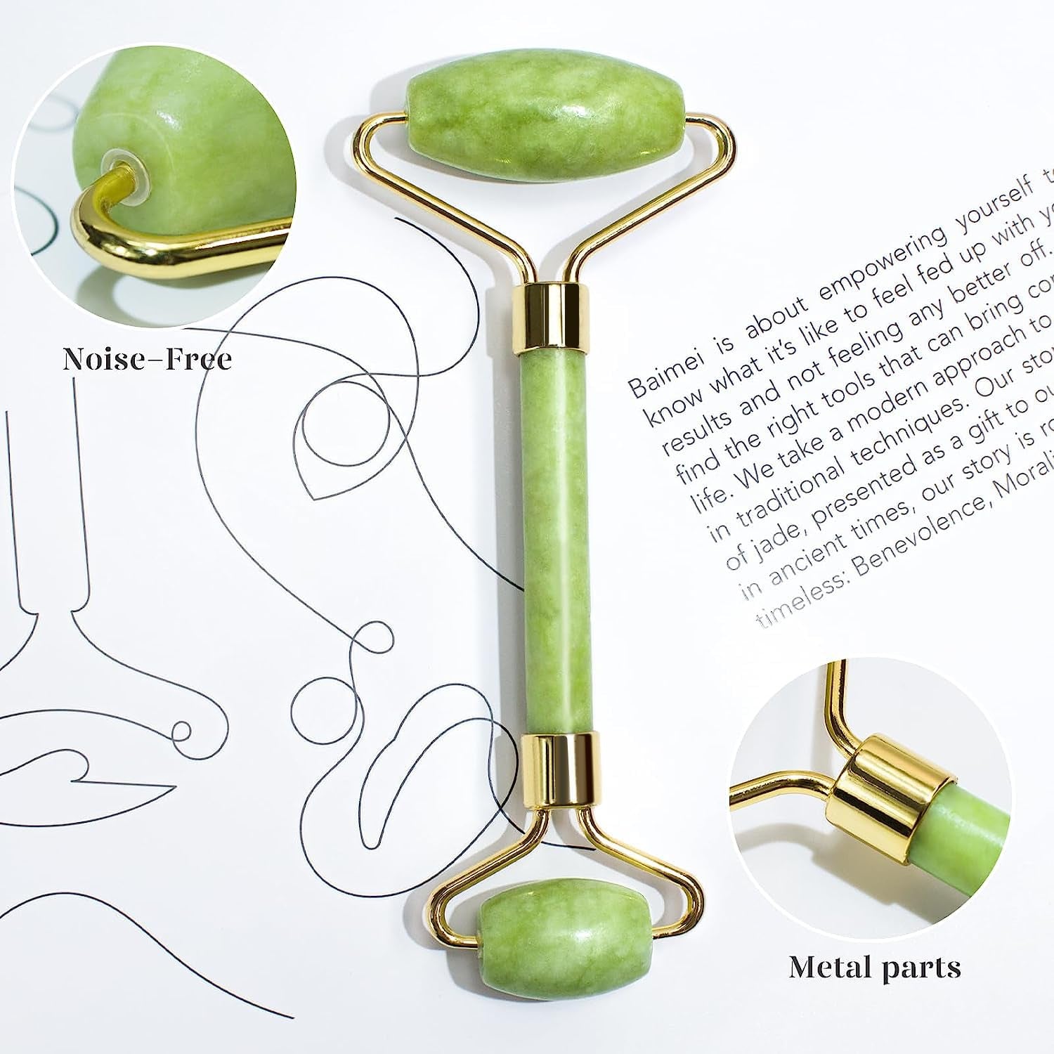 Spring Gua Sha & Jade Roller Facial Tools Face Roller and Gua Sha Set