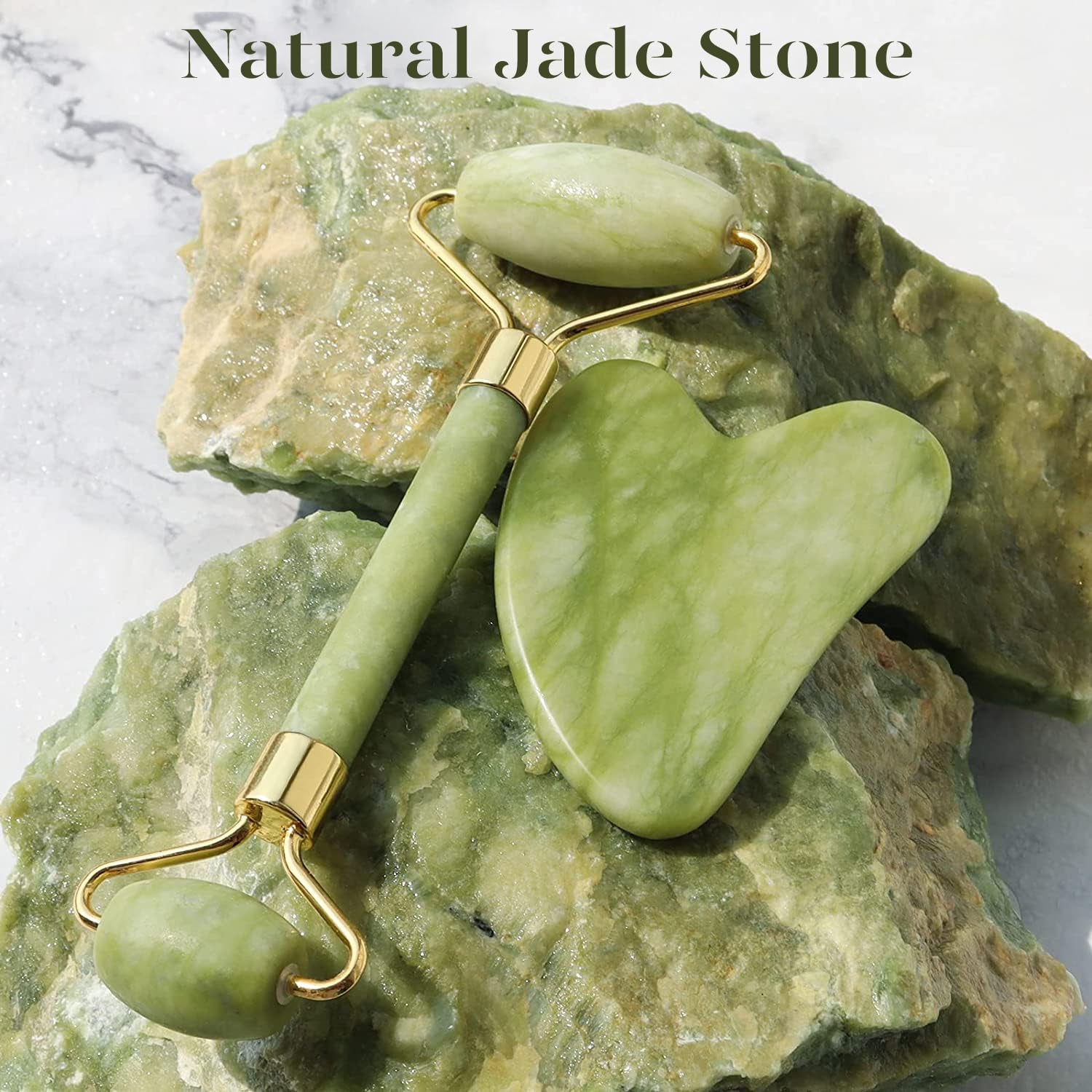 Spring Gua Sha & Jade Roller Facial Tools Face Roller and Gua Sha Set