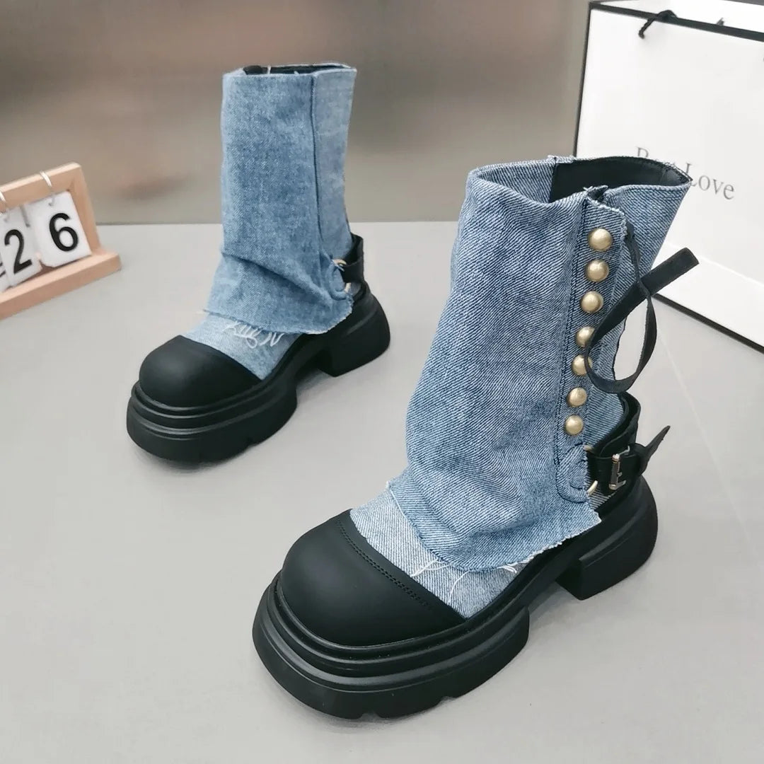 Spring JeansJive Denim Booties