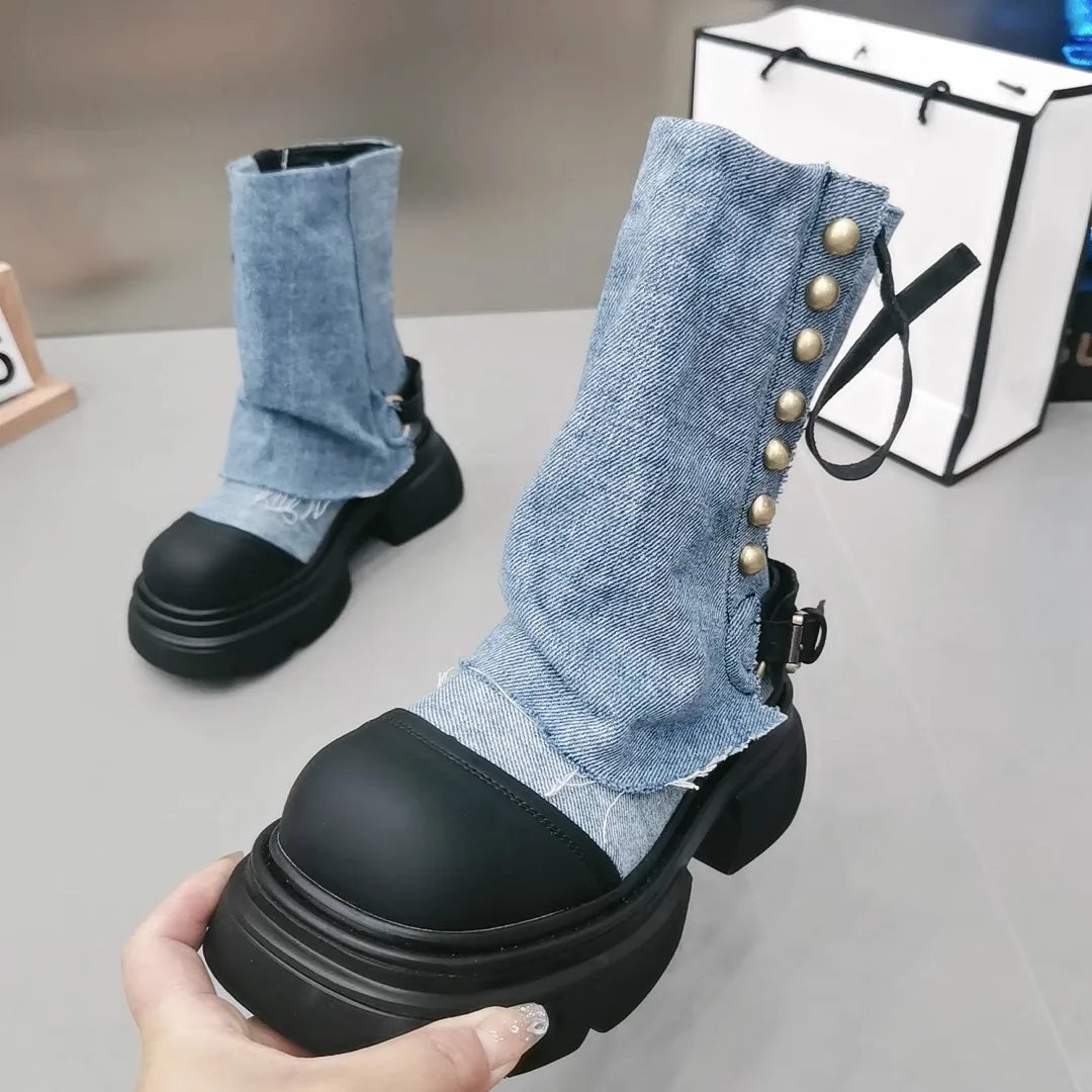 Spring JeansJive Denim Booties