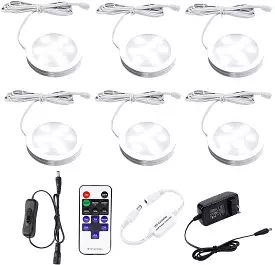 Spring LED under Cabinet Lighting Dimmable with RF Remote Control, 6 LED