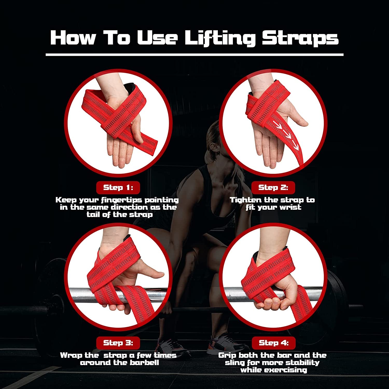 Spring Lifting Wrist Straps for Weightlifting: Deadlift Weighting Strap for Women & Men Weightlift Dead Lifting Straps with Wris