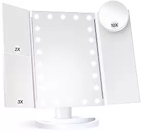 Spring Makeup Mirror Vanity Mirror with Lights, 2X 3X 10X Magnification