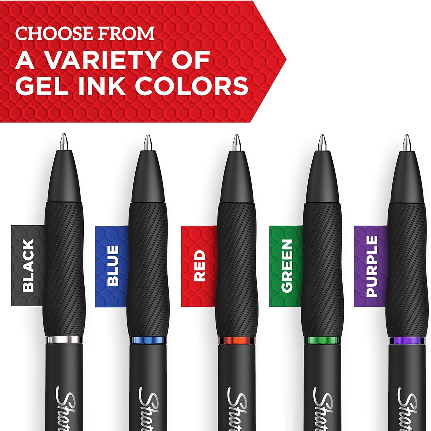 Spring S-Gel, Gel Pens, Medium Point (0.7Mm), Black Ink Gel Pen, 4 Count & S-Gel, Gel Pens