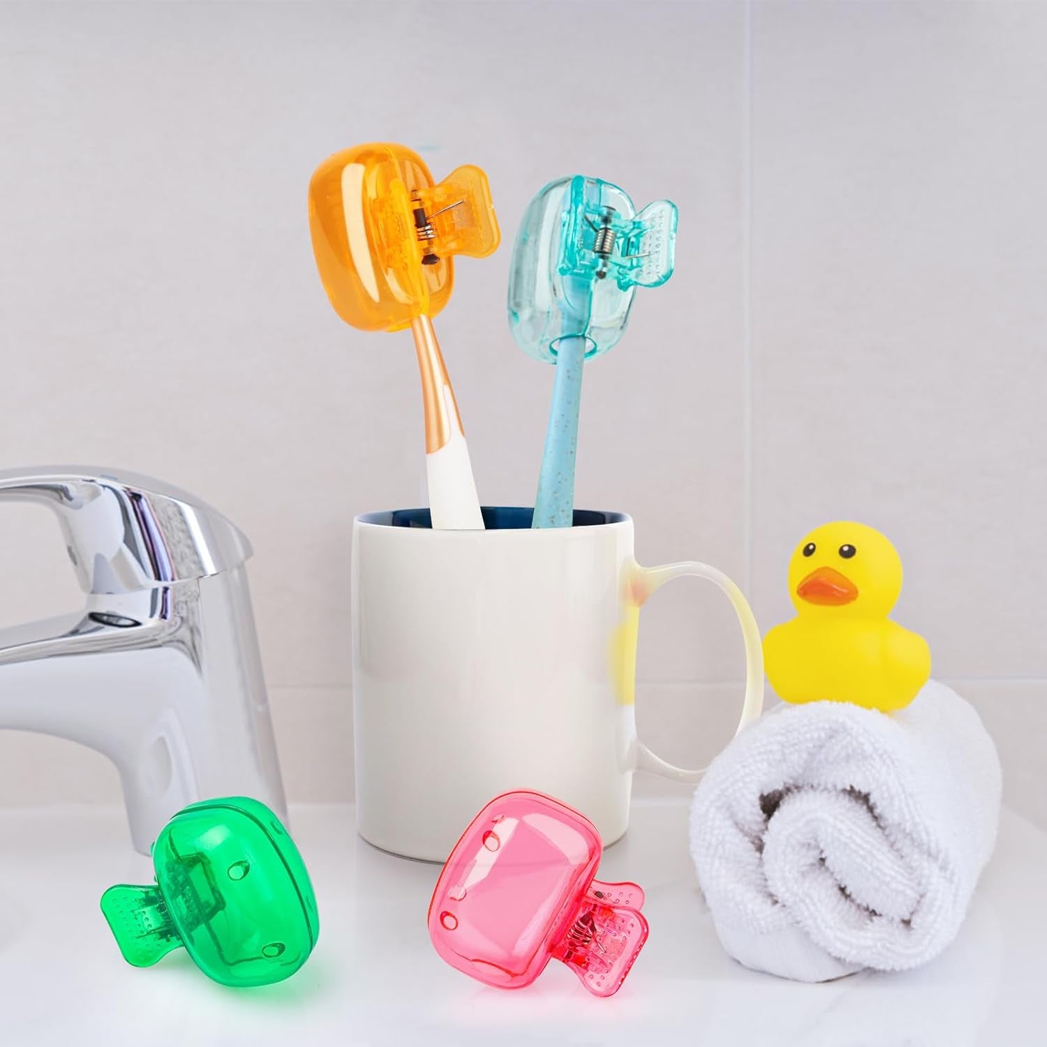 Spring Travel Toothbrush Head Covers Toothbrush Protector Cap Brush Pod Case Protective 4 Pack