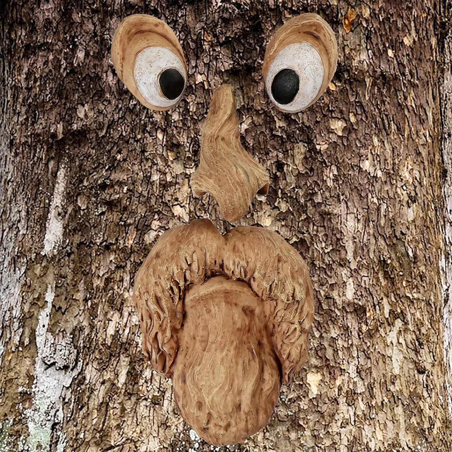 Spring Tree Faces Decor Outdoor, Old Man Tree Hugger Bark Ghost Face