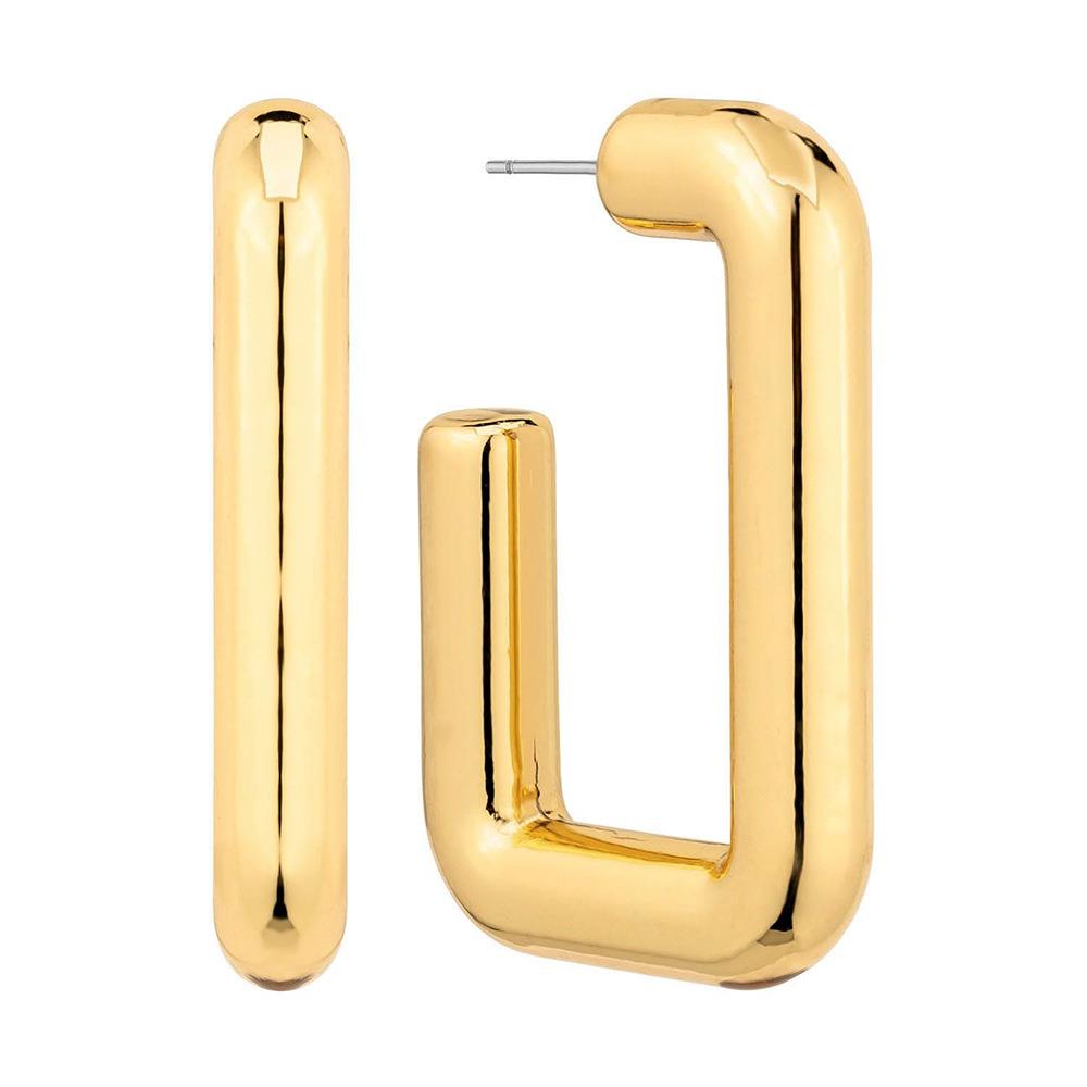 SQUARE METAL EARRING - GOLD