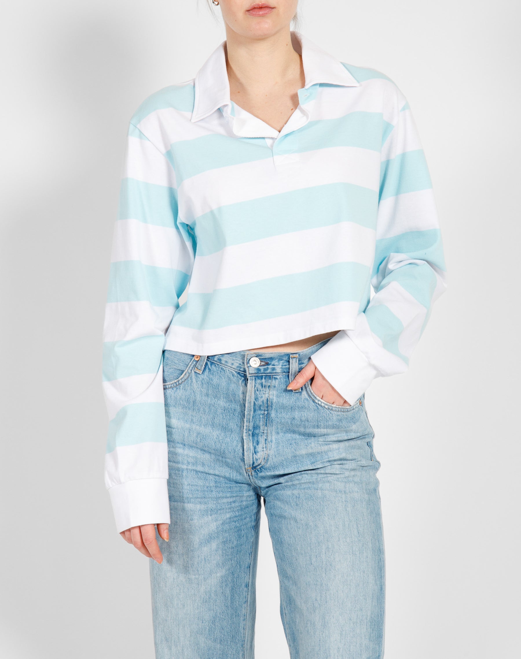 Striped Cropped Rugby Shirt