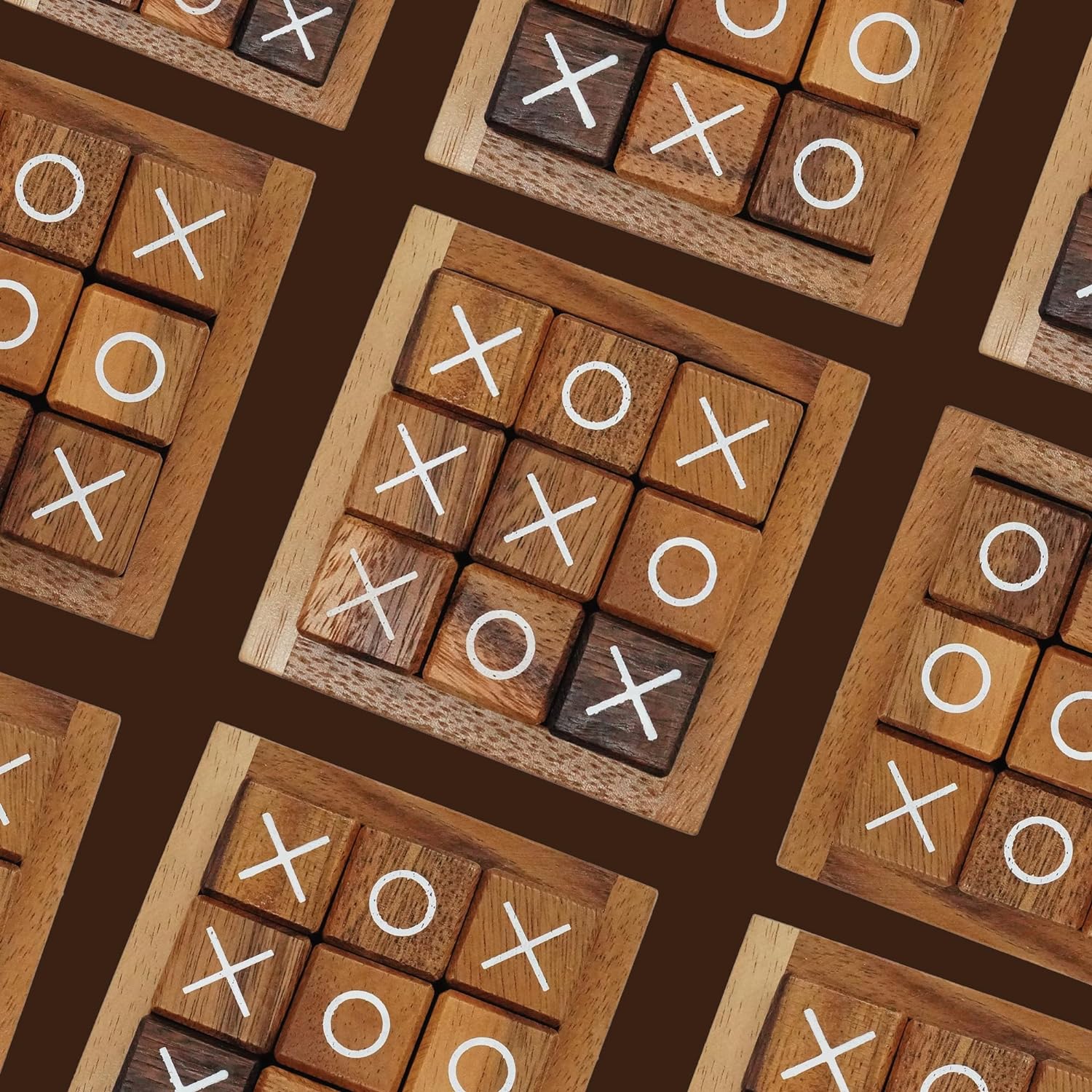 Tic Tac Toe for Kids and Adults Coffee Table Living Room Decor and Desk Decor Family Games Night Classic Board Games Wood Rustic