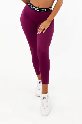 TRACK HIGH WAIST LEGGINGS - BURGUNDY