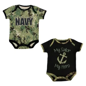 Trooper Navy NWU Baby Bodysuits - 2 Pack