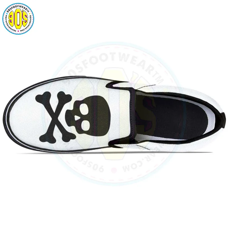 White Skull Slip-on Shoes