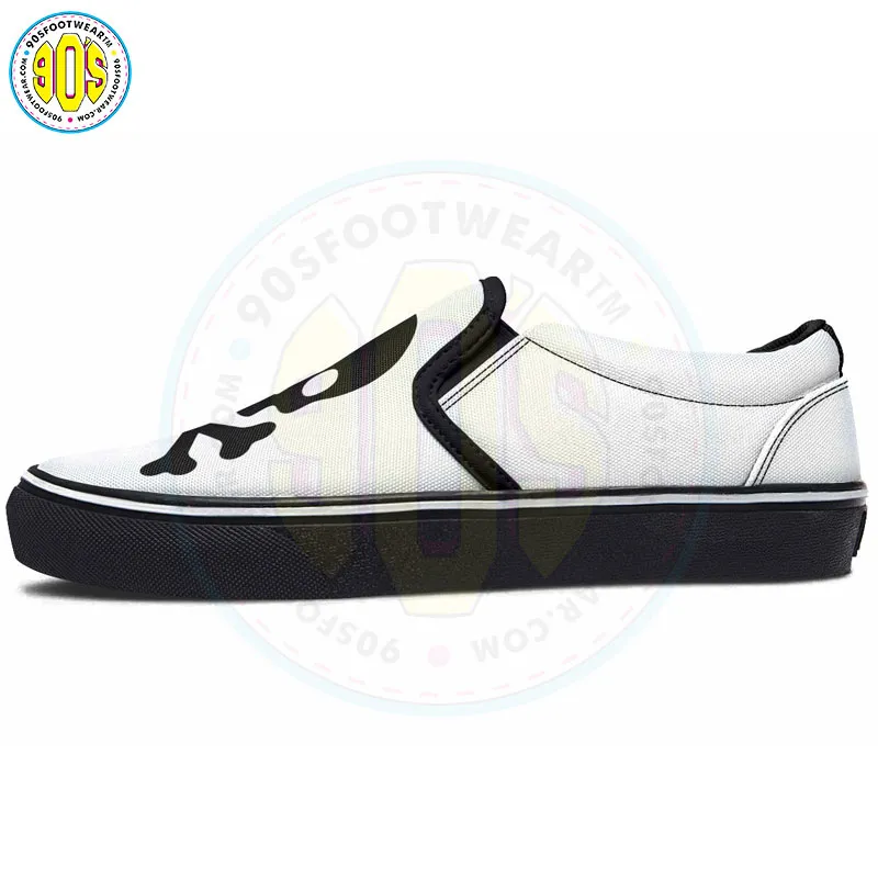 White Skull Slip-on Shoes