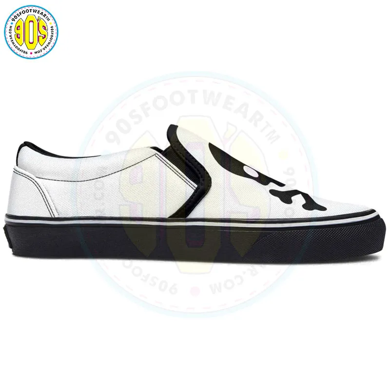 White Skull Slip-on Shoes