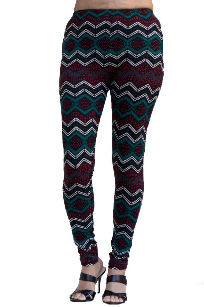 Women's Regular SawTooth Multi Colored Leggings