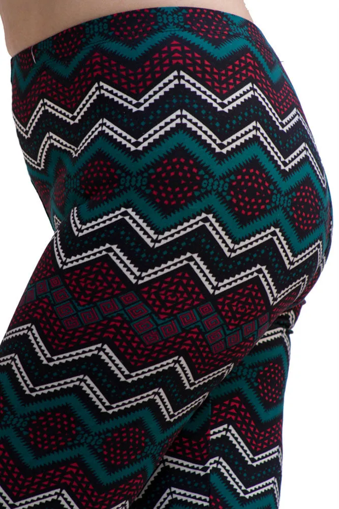 Women's Regular SawTooth Multi Colored Leggings